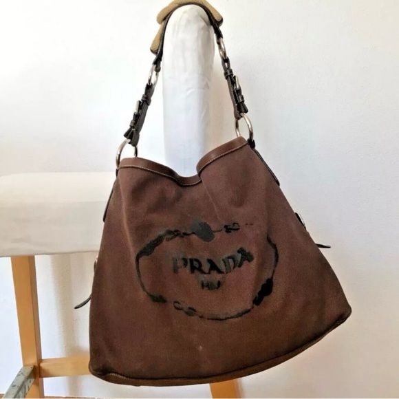 Prada Brown Slouchy Shoulder Bag with Timeless Design - Picture 1 of 13